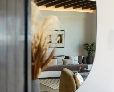 Interior design details at Villa Alabaster, Kounoupas, Mykonos