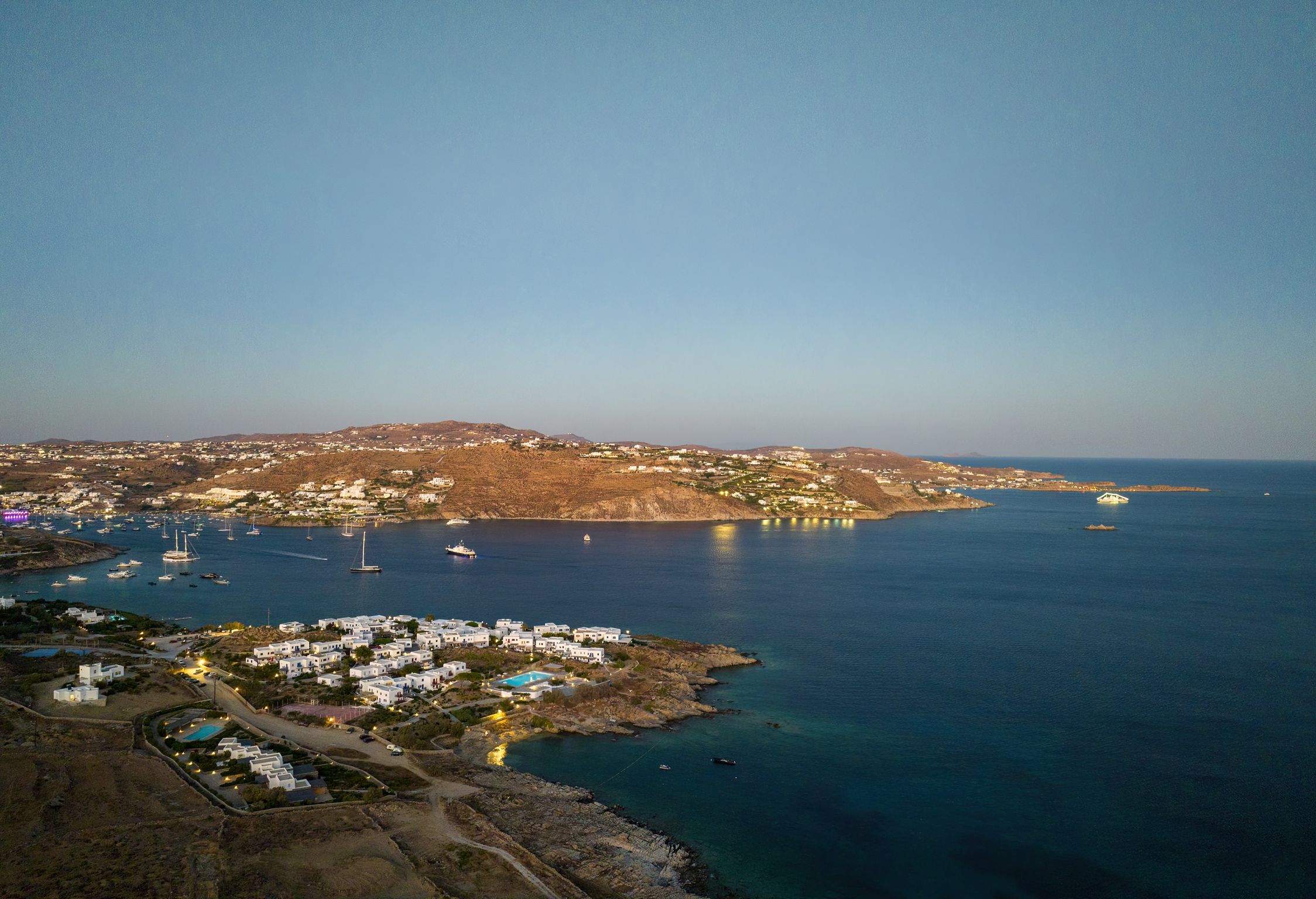 Aerial view of the Mykonos coastline near Aleomandra at Aether Private Retreat - Upper Floor, Aleomandra, Mykonos