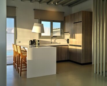 J-View Villa, Agios Lazaros, Mykonos – kitchen with breakfast bar