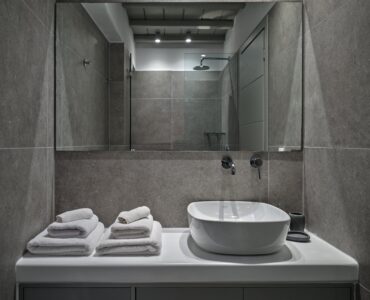 J-View Villa, Agios Lazaros, Mykonos – bathroom with vessel basin