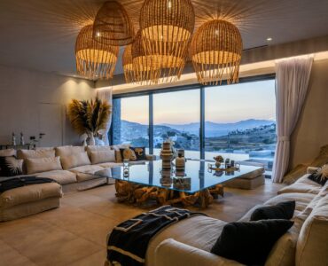 Lounge with sea view at Muse Mansion in Agios Lazaros, Mykonos