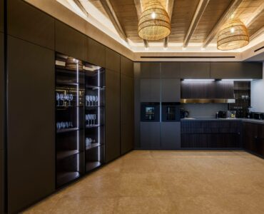 Professional kitchen at Muse Mansion in Agios Lazaros, Mykonos