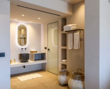 En suite bathroom at Muse Mansion in Agios Lazaros, Mykonos