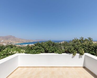 Terrace with sea view at Platinum Deluxe Villa in Kalafatis, Mykonos