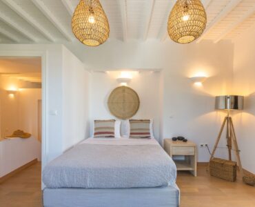 Bedroom at Platinum Deluxe Villa in Kalafatis, Mykonos