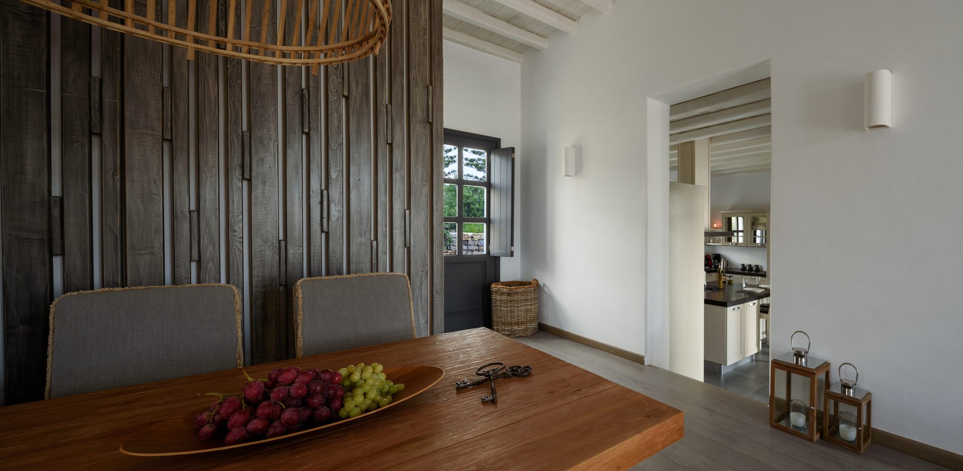Dining table at Platinum Senior Villa in Kalafatis, Mykonos