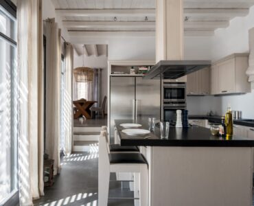 Kitchen at Platinum Senior Villa in Kalafatis, Mykonos