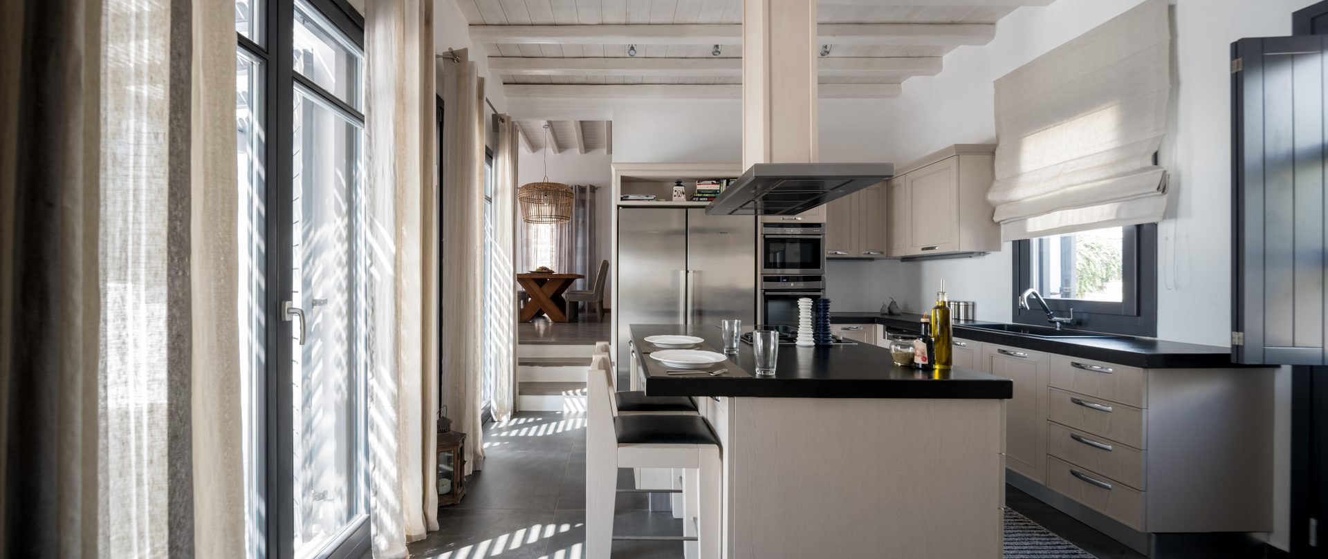 Kitchen at Platinum Senior Villa in Kalafatis, Mykonos