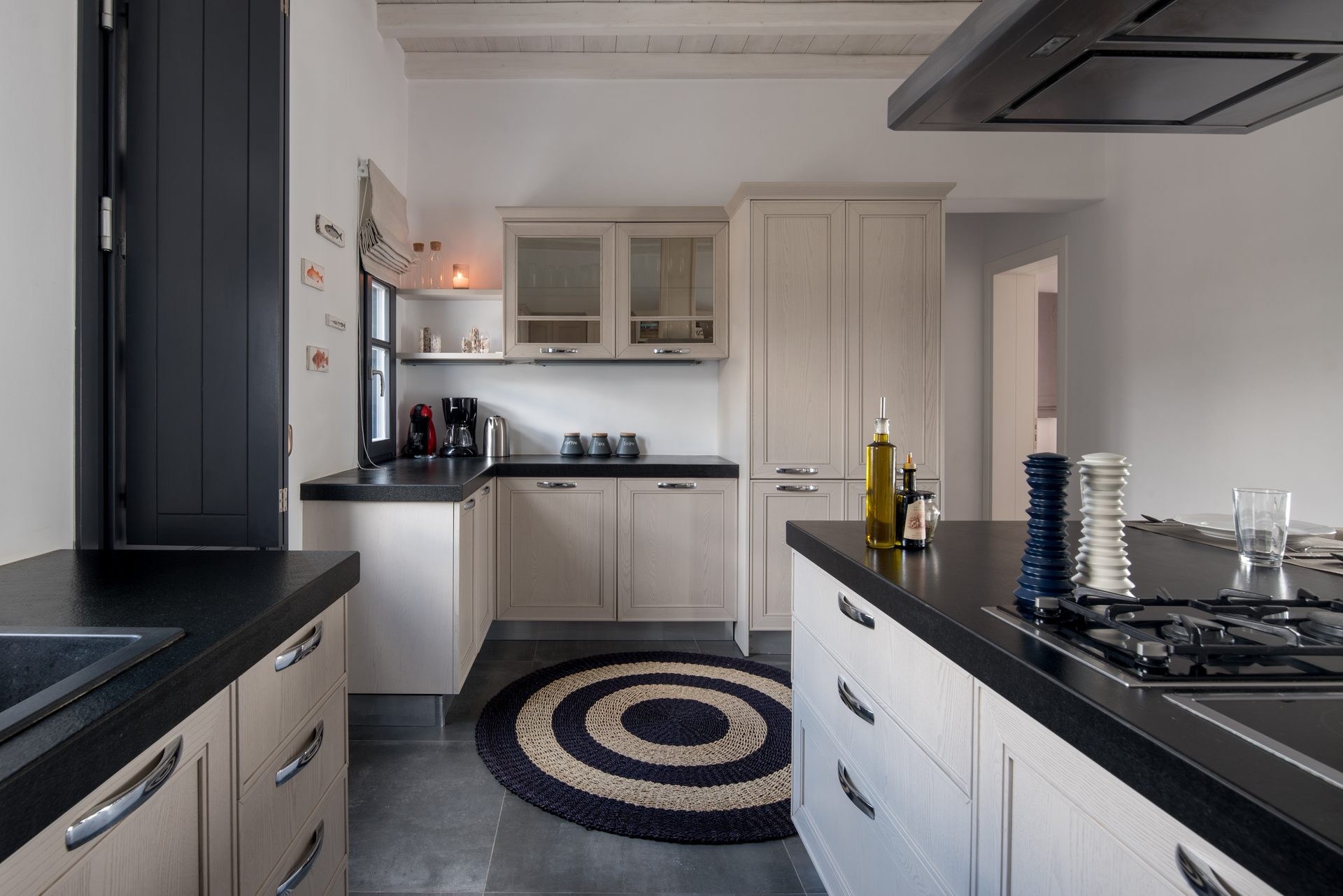 Fully equipped kitchen at Platinum Senior Villa in Kalafatis, Mykonos