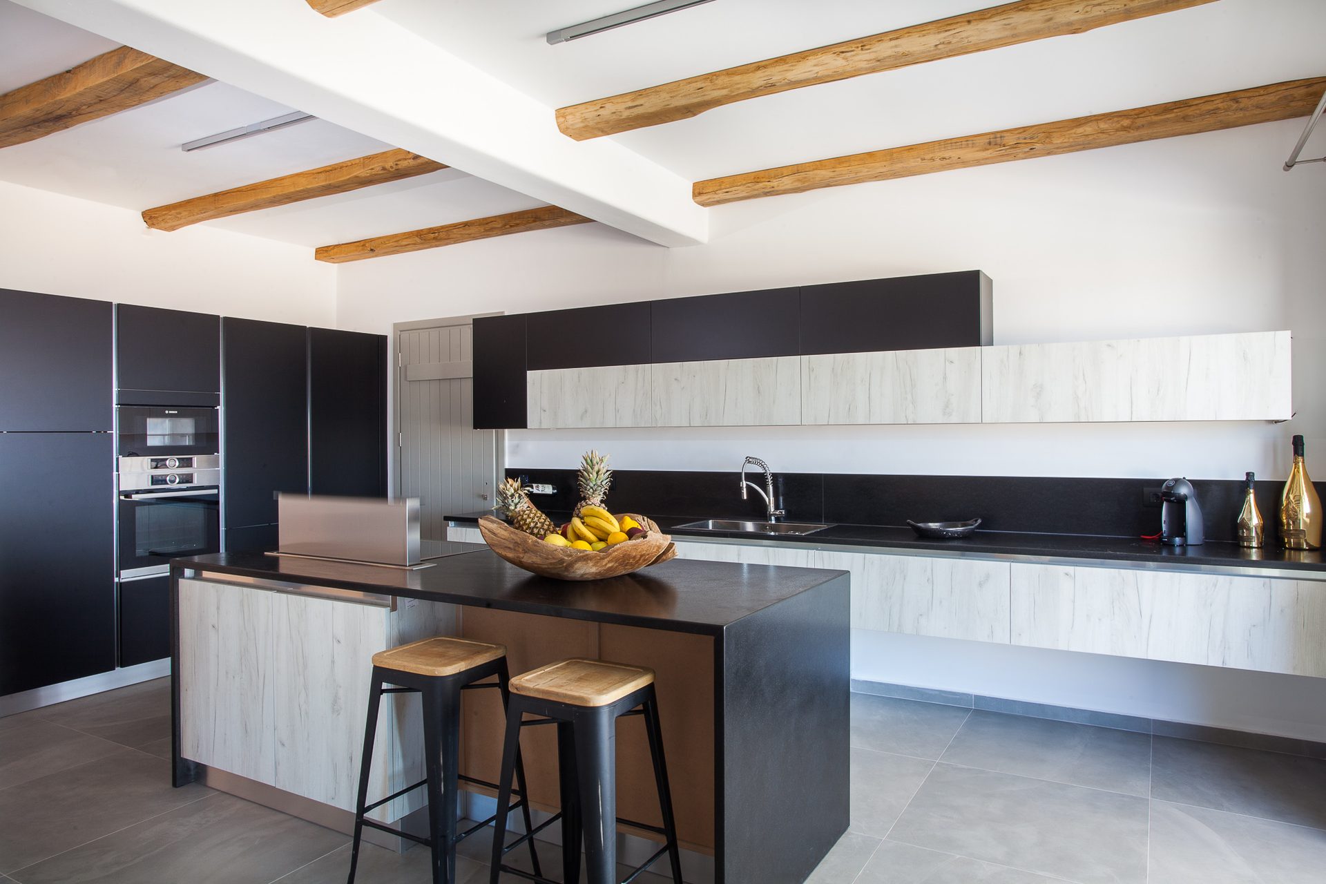 Designer kitchen at Platinum Superior Villa in Kalafatis, Mykonos