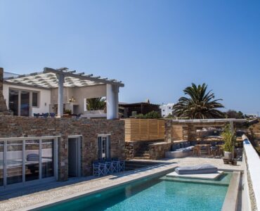 Private pool at Platinum Superior Villa in Kalafatis, Mykonos