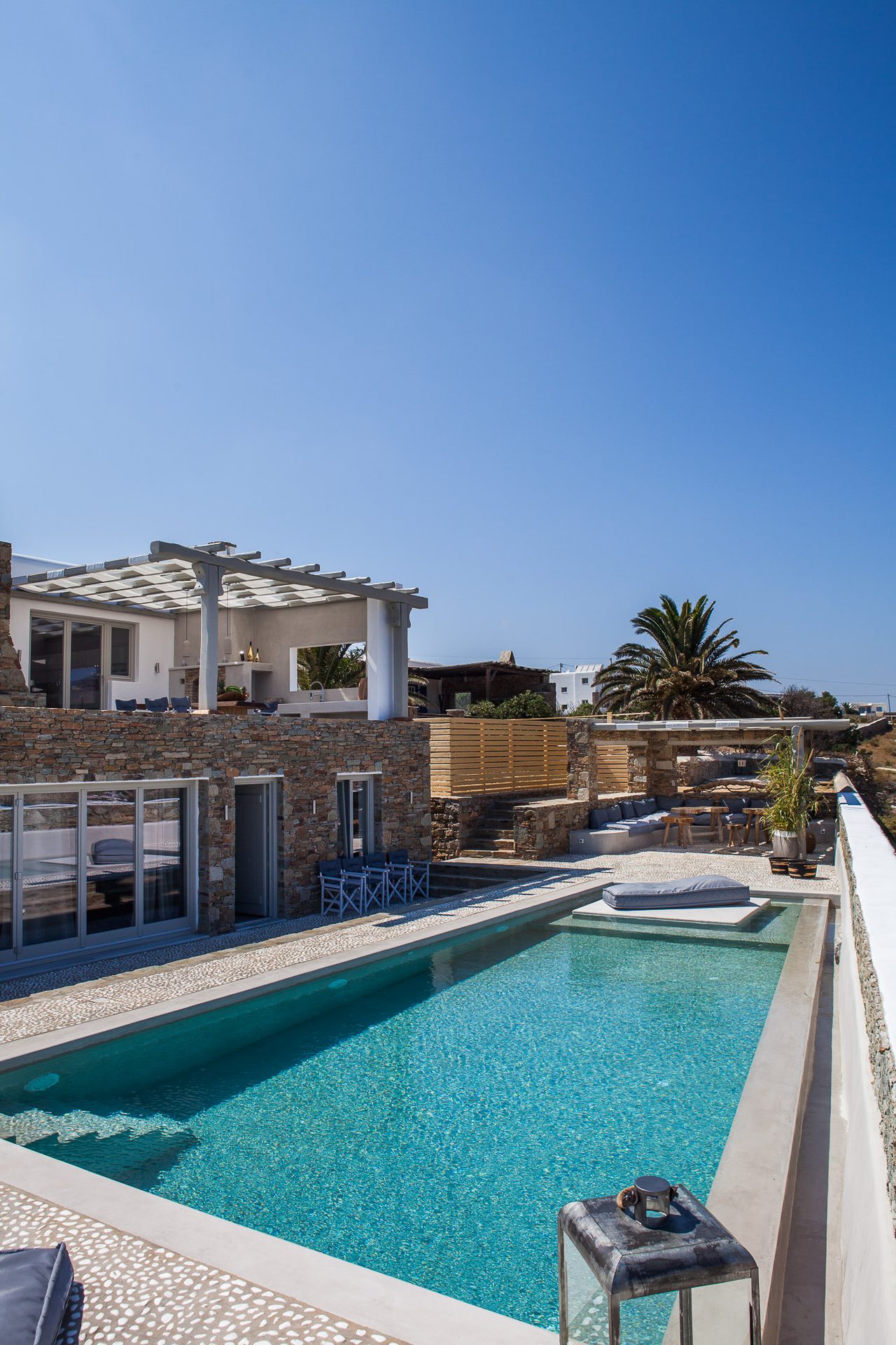 Private pool at Platinum Superior Villa in Kalafatis, Mykonos