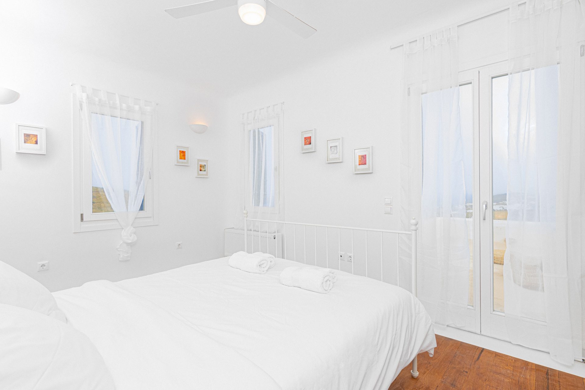Bright double bedroom at Tranquil Villa 5 in Kalafatis, Mykonos