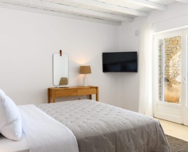 Double bedroom at Villa Alkioni in Agios Lazaros, Mykonos