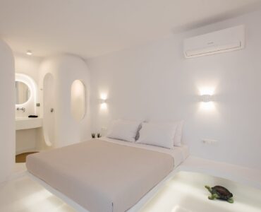 Double bedroom at Villa Costa in Elia, Mykonos