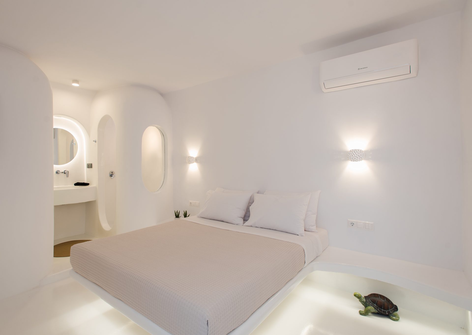 Double bedroom at Villa Costa in Elia, Mykonos