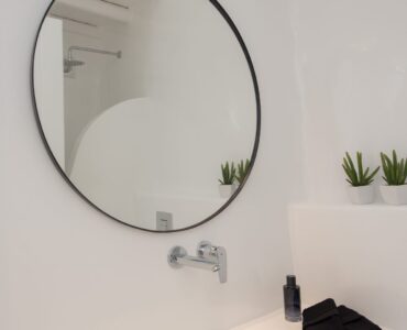 Bathroom basin at Villa Costa in Elia, Mykonos
