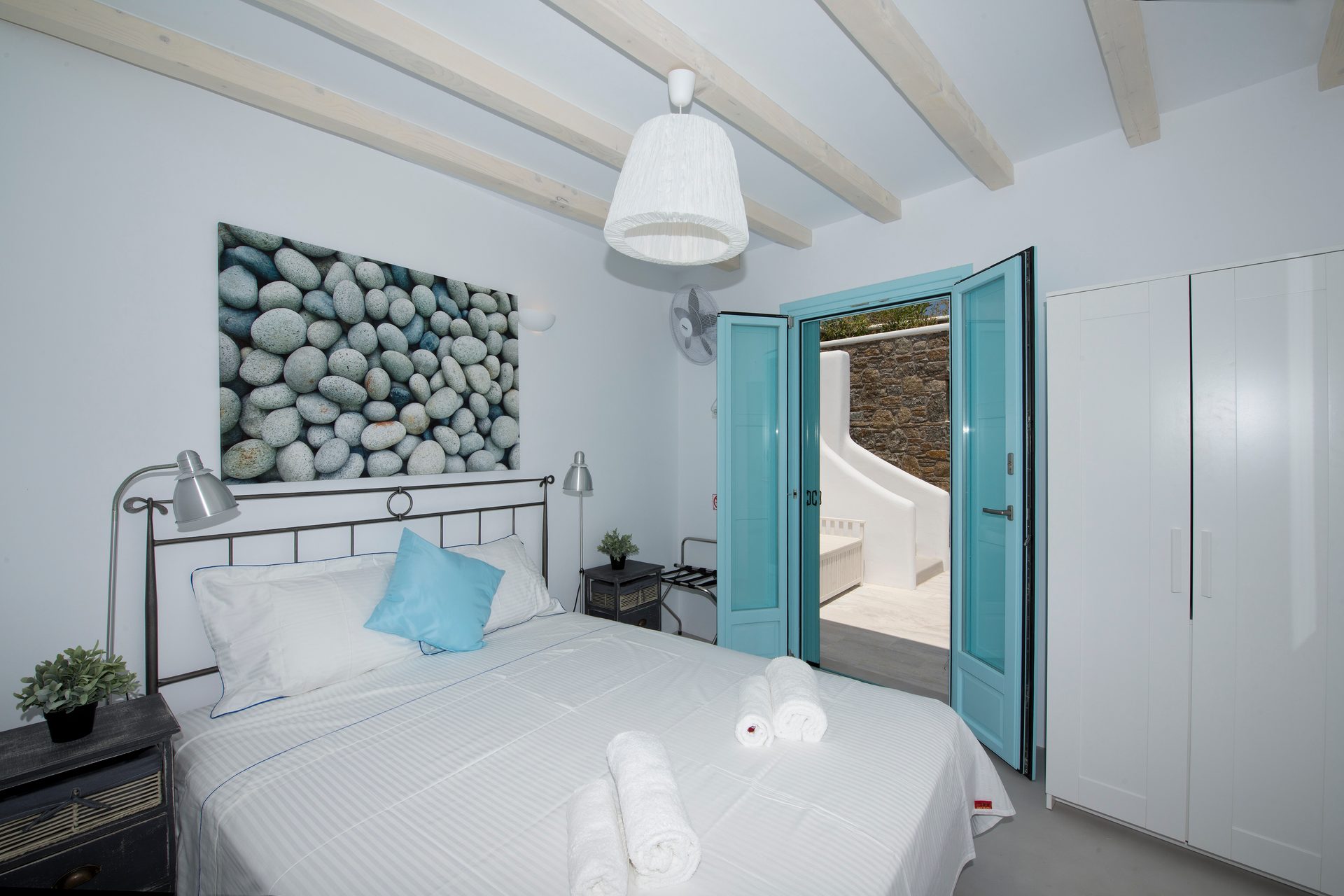 Double bedroom at Villa Danelina in Agios Lazaros, Mykonos