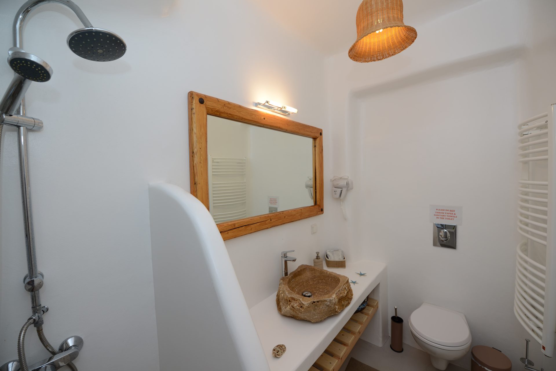 Bathroom with shower at Villa Danelina in Agios Lazaros, Mykonos