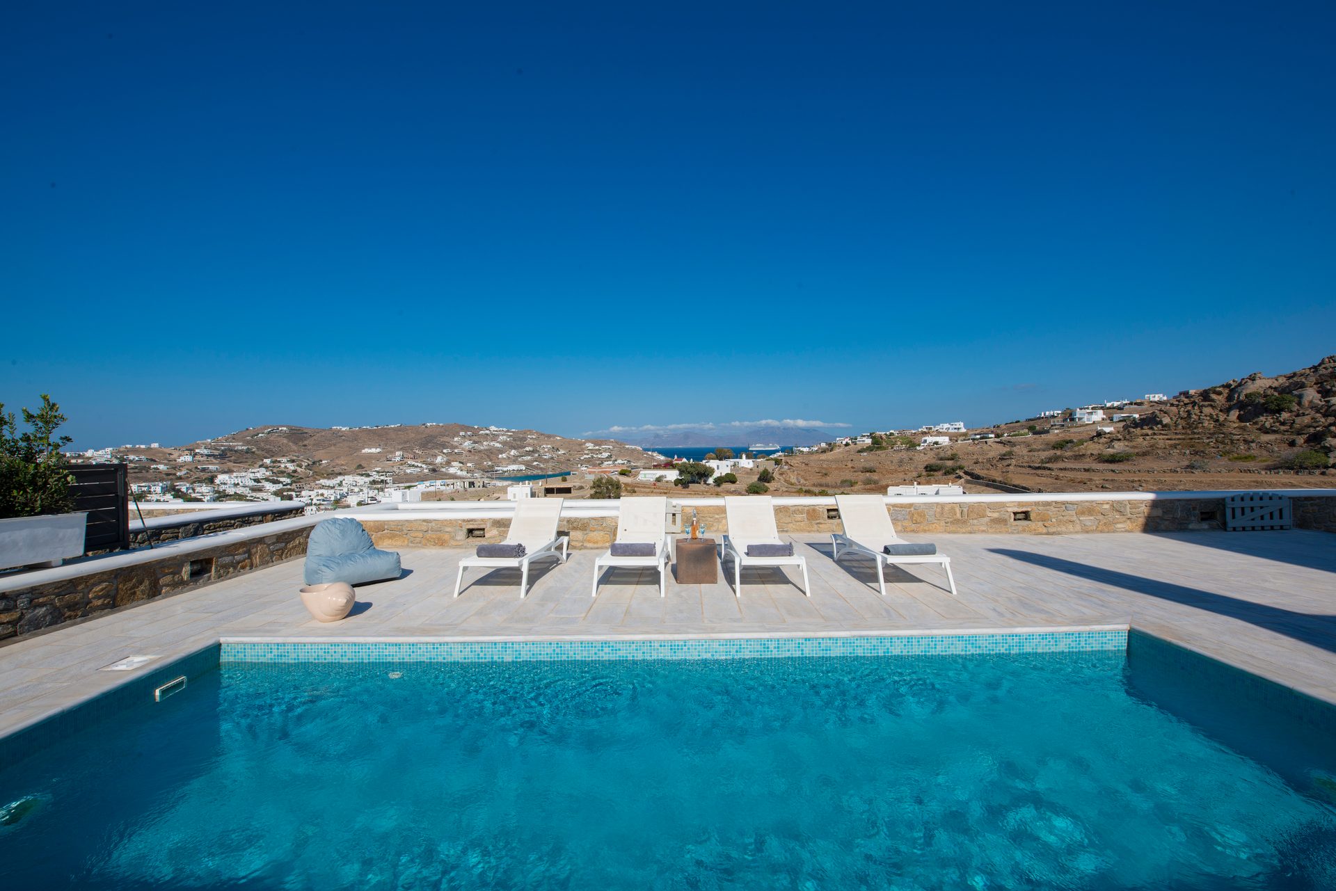 Pool with sea view at Villa Danelina in Agios Lazaros, Mykonos
