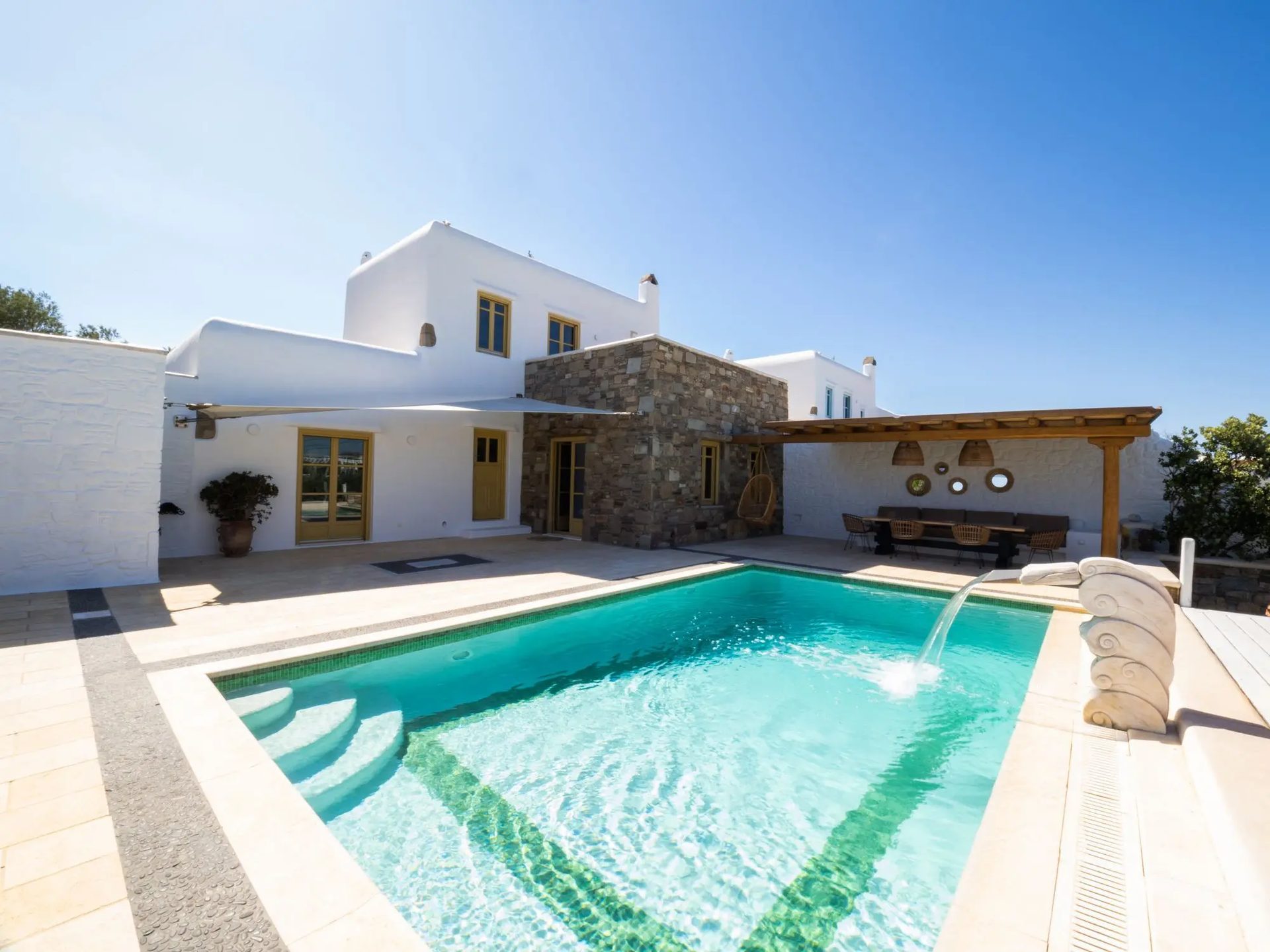 Private pool and Cycladic villa at Villa Gaia in Psarou, Mykonos