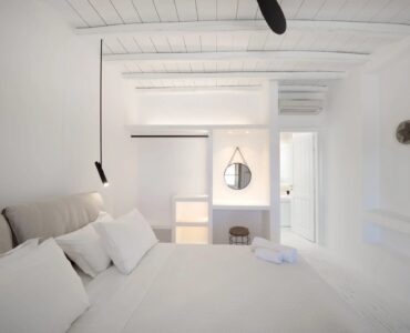 Bedroom at Villa Gaia in Psarou, Mykonos