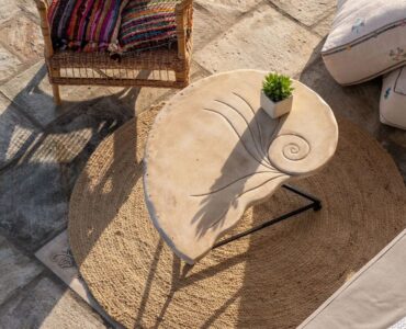 Terrace seating at Villa Kele in Ftelia, Mykonos