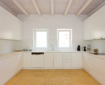 Kitchen at Villa Kymothea in Agios Lazaros, Mykonos