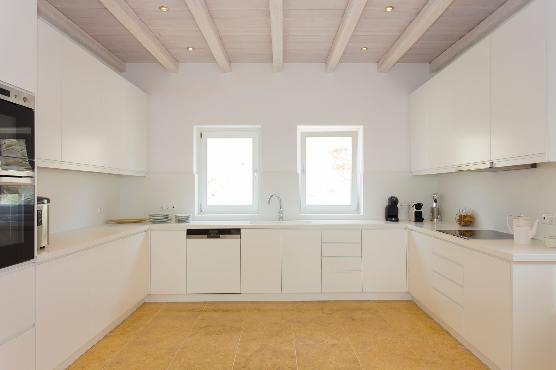 Kitchen at Villa Kymothea in Agios Lazaros, Mykonos
