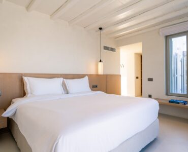 Double bedroom at Villa Mare Blu in Kanalia, Mykonos