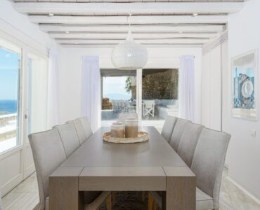 Dining room at Villa Nafsithoi in Agios Lazaros, Mykonos
