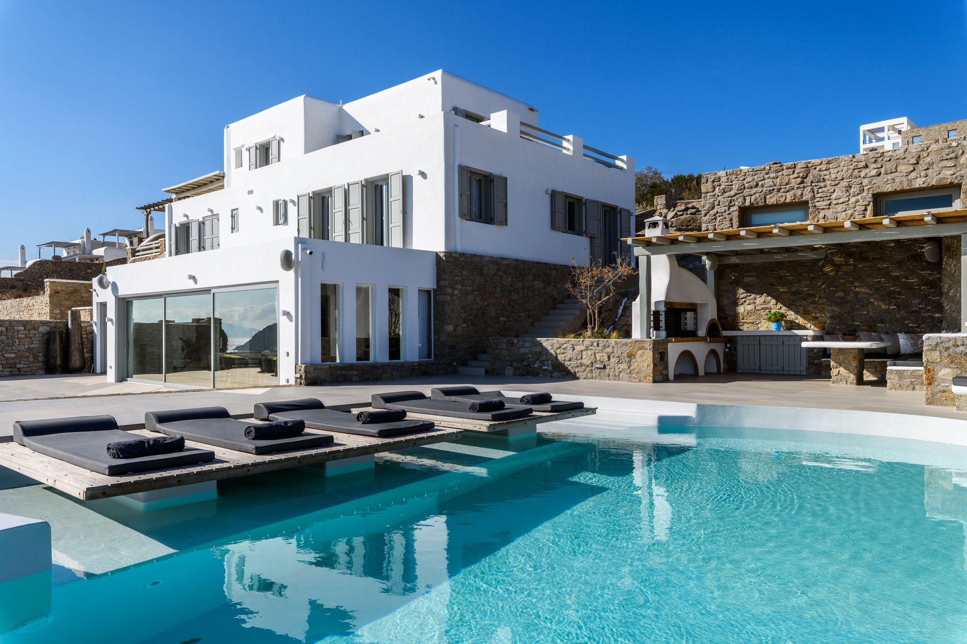 Villa and pool at Villa Nerovino in Kanalia, Mykonos