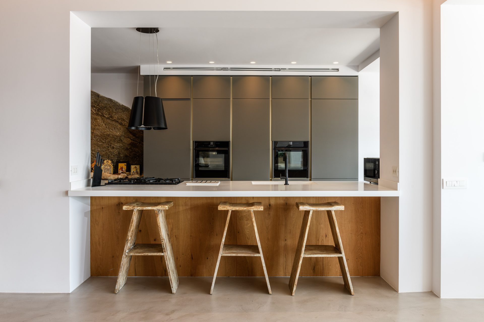 Kitchen at Villa Nerovino in Kanalia, Mykonos