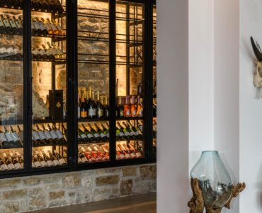 Wine cellar at Villa Nerovino in Kanalia, Mykonos