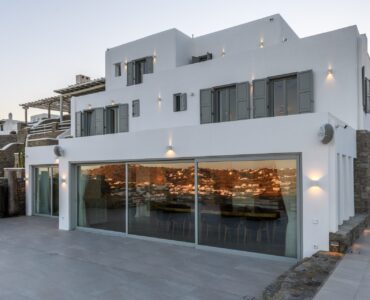 Modern Cycladic exterior at Villa Nerovino in Kanalia, Mykonos