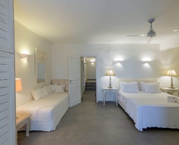 Twin bedroom at Villa Pergisos in Kanalia, Mykonos