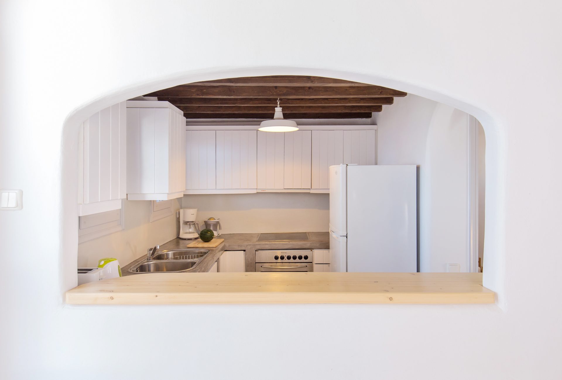 Kitchen at Villa Phaedra in Pouli, Mykonos