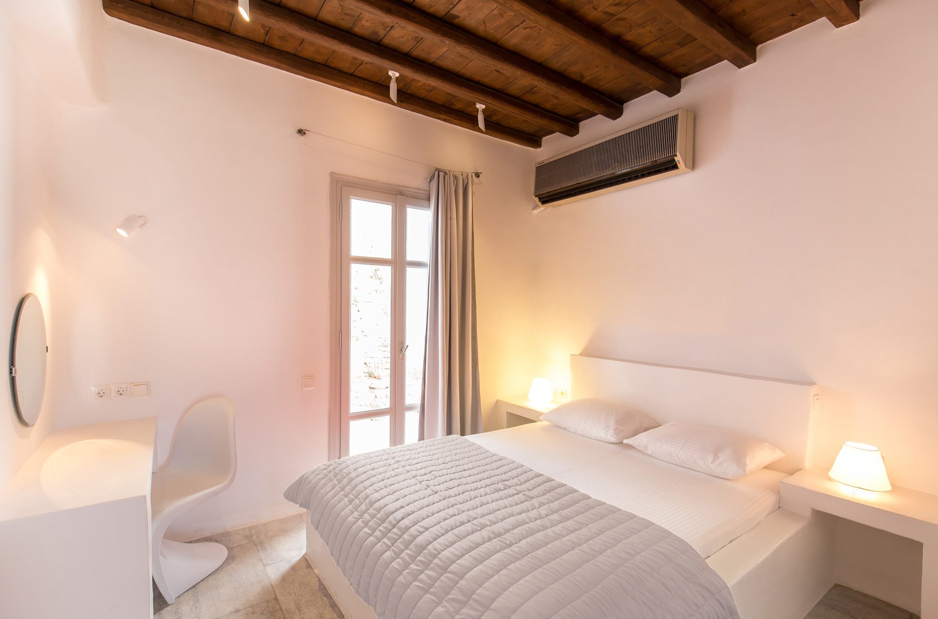 Double bedroom at Villa Phaedra in Pouli, Mykonos