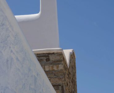 Cycladic chimney detail at Villa Uranos in Psarou, Mykonos
