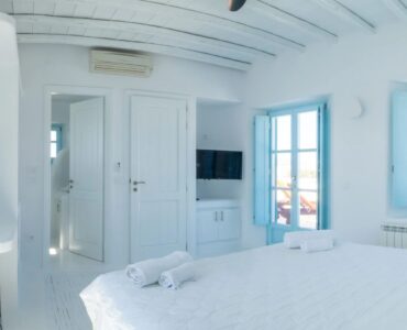 Bedroom at Villa Uranos in Psarou, Mykonos