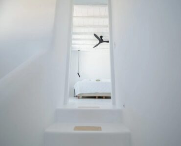 Staircase detail at Villa Uranos in Psarou, Mykonos